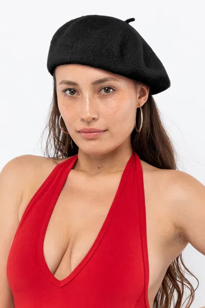 Los Angeles Apparel Wlberet - Wool Beret In Black