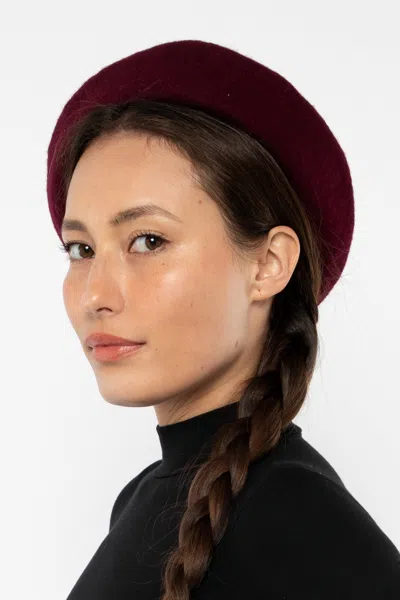 Los Angeles Apparel Wlberet - Wool Beret In Burgundy