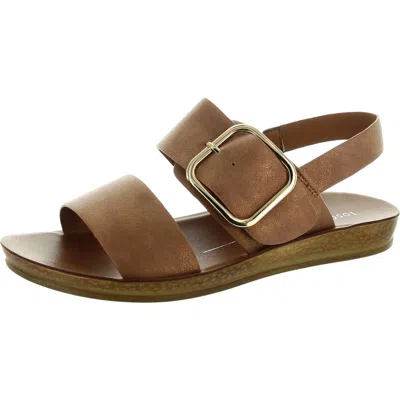 Los Cabos Doti Womens Faux Leather Arch Support Slide Sandals In Gold