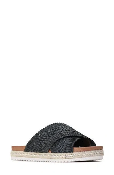 Los Cabos Tinny Woven Slide Sandal In Black