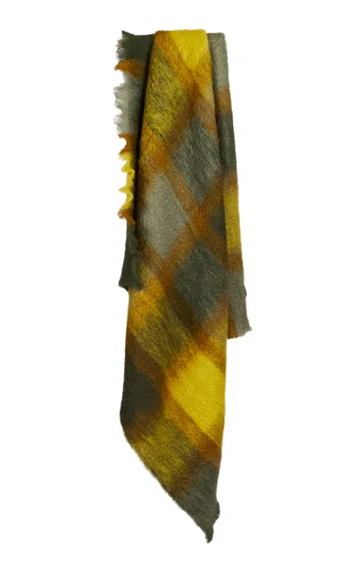 Los Encajeros Checked Mohoir Blanket In Multi