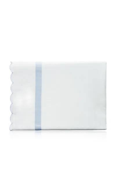 Los Encajeros Europa Satin King Top Sheet In Blue