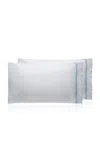 Los Encajeros Europa Satin Set-of-two Standard Pillowcases In Blue