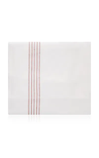 Los Encajeros Five Lineas Satin King Top Sheet In Pink