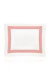 Los Encajeros Five Lineas Satin Standard Sham In Red