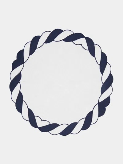 Los Encajeros Granada Embroidered Linen Placemats (set Of 4) In Multi