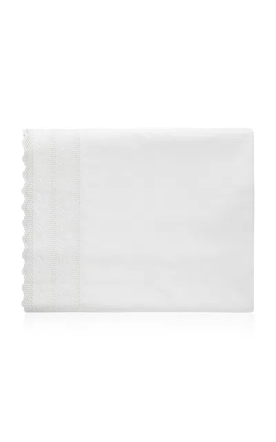 Los Encajeros Hojas Percale Percale Queen Top Sheet In White