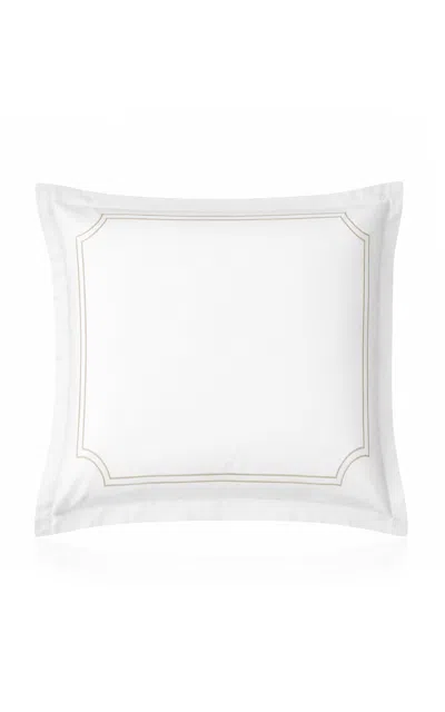 Los Encajeros Louise Cotton Satin Eurosham In White
