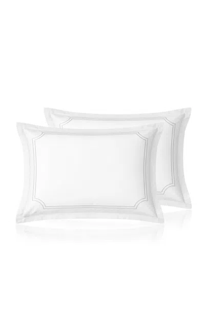 Los Encajeros Louise Cotton Satin Standard Sham In White