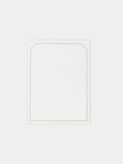 Los Encajeros Octo Embroidered Linen Cocktail Napkins (set Of 6)  Abask Gift Set In White