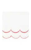 Los Encajeros Perlas Cotton Bath Towel In Red