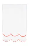 Los Encajeros Perlas Cotton Hand Towel In Red