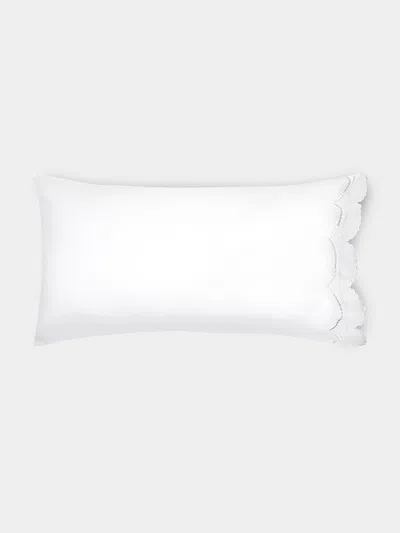 Los Encajeros Perlas Embroidered Cotton King Pillowcases (set Of 2) In White