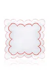 Los Encajeros Perlas Satin Euro Sham In Red