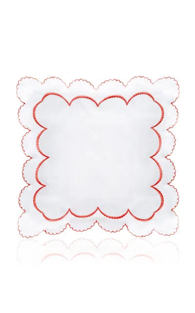 Los Encajeros Perlas Satin Euro Sham In Red