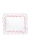 Los Encajeros Perlas Satin King Sham In Red