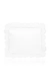 Los Encajeros Perlas Satin King Sham In White