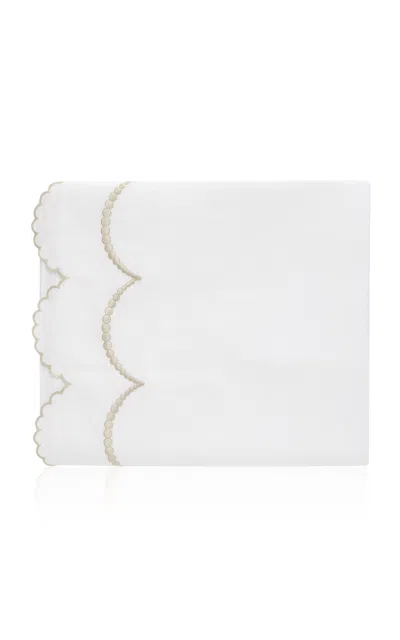 Los Encajeros Perlas Satin King Top Sheet In Neutral