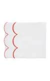 Los Encajeros Perlas Satin Queen Top Sheet In Red