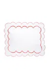 Los Encajeros Perlas Satin Standard Sham In Red