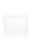 Los Encajeros Perlas Satin Standard Sham In White
