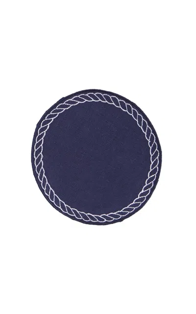 Los Encajeros Set Of Four Bowline Navy/white Coasters In Multi