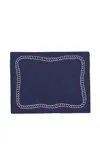 Los Encajeros Set Of Four Bowline Navy/white Cocktail Napkins In Multi