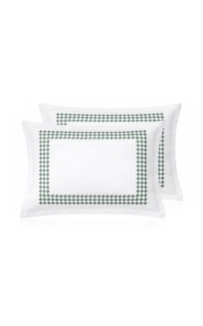 Los Encajeros Wales Cotton Satin Set-of-two Queen Pillowcases In White