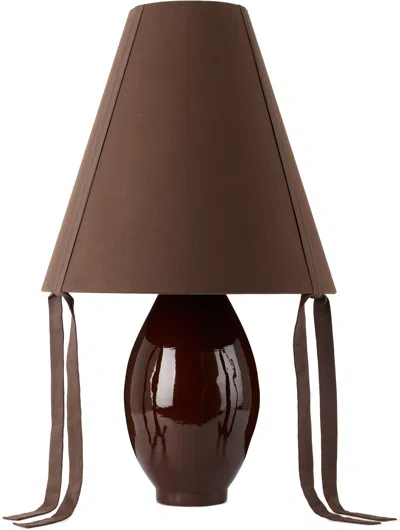 Los Objetos Decorativos Brown Ceramic Large Lamp