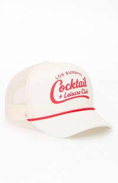 Los Sundays Cocktail Leisure Club Trucker Hat In Off White