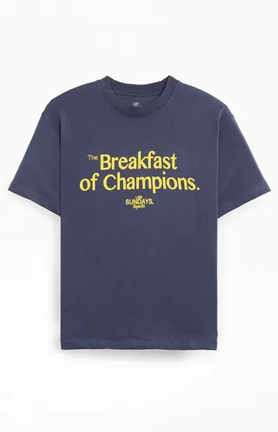 Los Sundays Men's Breakfast Of Champions T-shirt In Navy In Blue