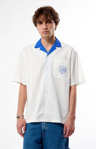 Los Sundays Men's Cocktail Woven Camp Shirt In White