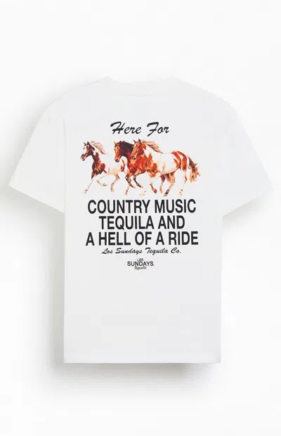 Los Sundays Men's Hell Of A Ride T-shirt In White