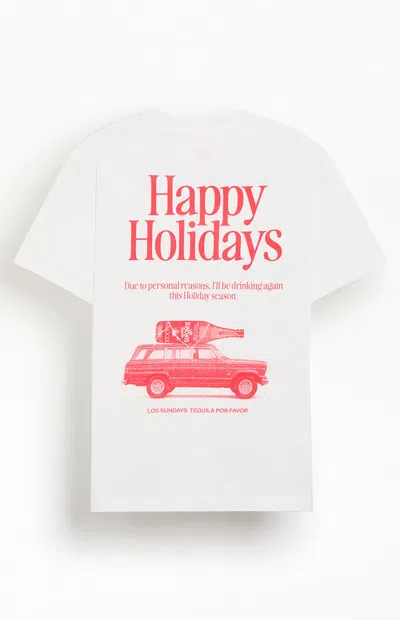 Los Sundays Men's Sleigh Responsibly T-shirt In White