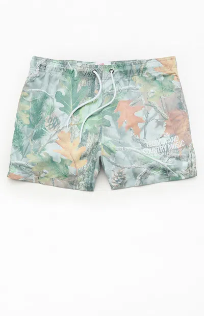 Los Sundays Men's Tequila And Country Music Camo 5" Swim Trunks In Camouflage In Green