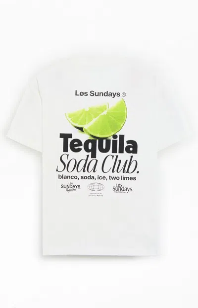 Los Sundays Men's The Tequila Soda Club T-shirt In White
