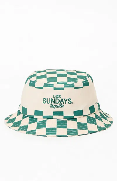 Los Sundays Plaid Tequila And Tennis Bucket Hat In Green
