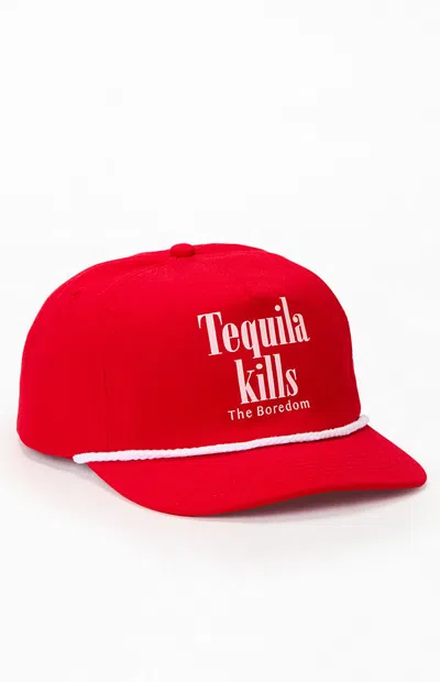Los Sundays Tequila Kills Snapback Hat In Red