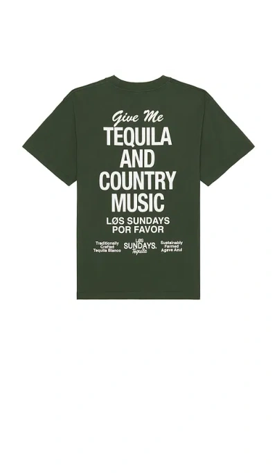 Los Sundays The Tequila And Country Music Tee In Forest Green