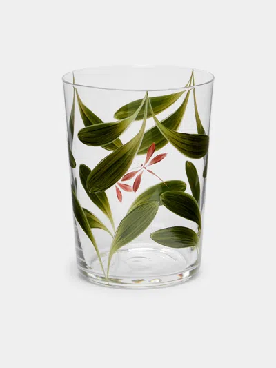 Los Vasos De Agua Clara Dragonfly Hand-painted Glass Tumblers (set Of 6)  Abask Gift Set In Green