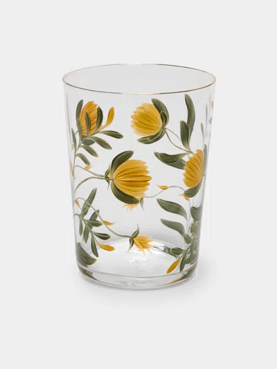 Los Vasos De Agua Clara Jaipur Hand-painted Crystal Highballs (set Of 6) In Transparent