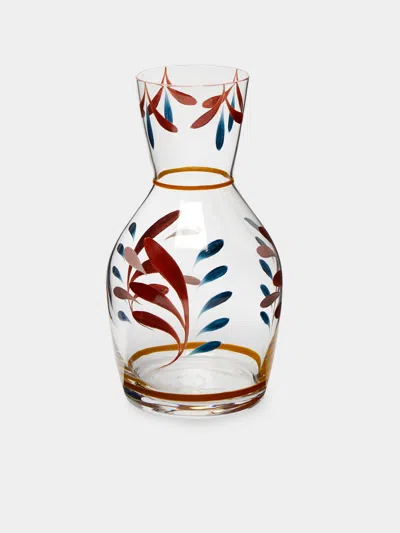 Los Vasos De Agua Clara Tirol Hand-painted Glass Carafe  Abask Luxury Gift In Multi