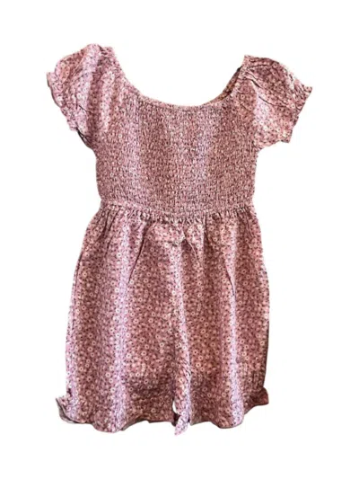 Losan Kids' Girl's Viscose Floral Romper In Lilac In Pink