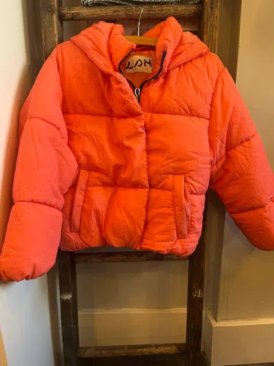 Losan Kid's Puffer Jacket In Neon Salmon In Orange