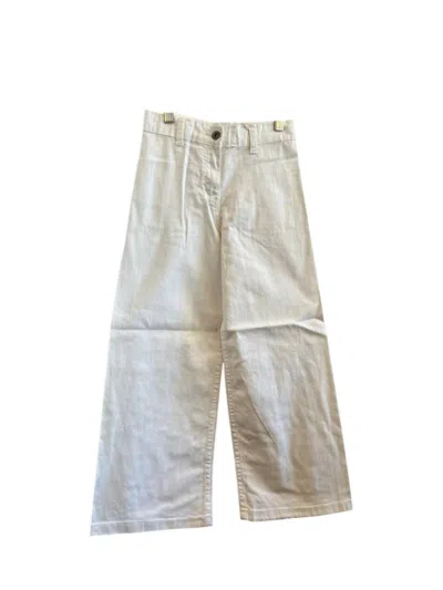 Losan Kid's Wide Leg Twill Pants In White