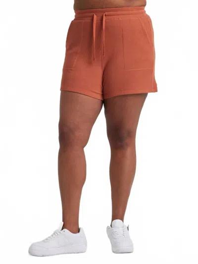 Losano Eco-comb Drawstring Short In Baked Clay In Multi