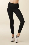 Losano High Rise Criss Cross Pocket Legging In Black