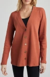 Losano Women's Yellow / Orange Relaxed Cardigan - Orange In Baked Clay