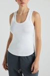 Losano Women's Serene Rib Tank - Snow White In Snow