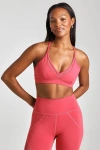 Losano V Neck Mesh Panel Bra In Vintage Rose